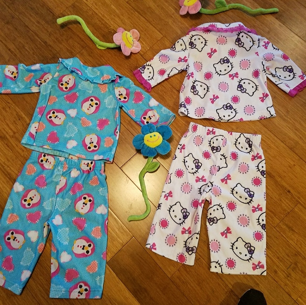 2 sets of two piece, button down cartoon pajamas - Picture 2 of 4
